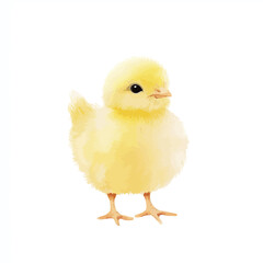 Obraz premium Whimsical Chick: A charming, fluffy chick stands, full of innocence and cuteness, rendered in a soft, illustrative style, with soft, delicate features.