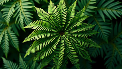 Fern Circle Background – Lush Greenery and Natural Beauty
