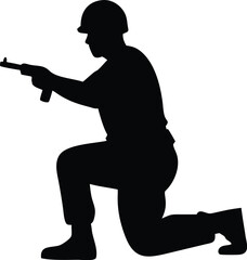 silhouette of a man with a gun