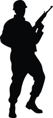 silhouette of a military army soldier