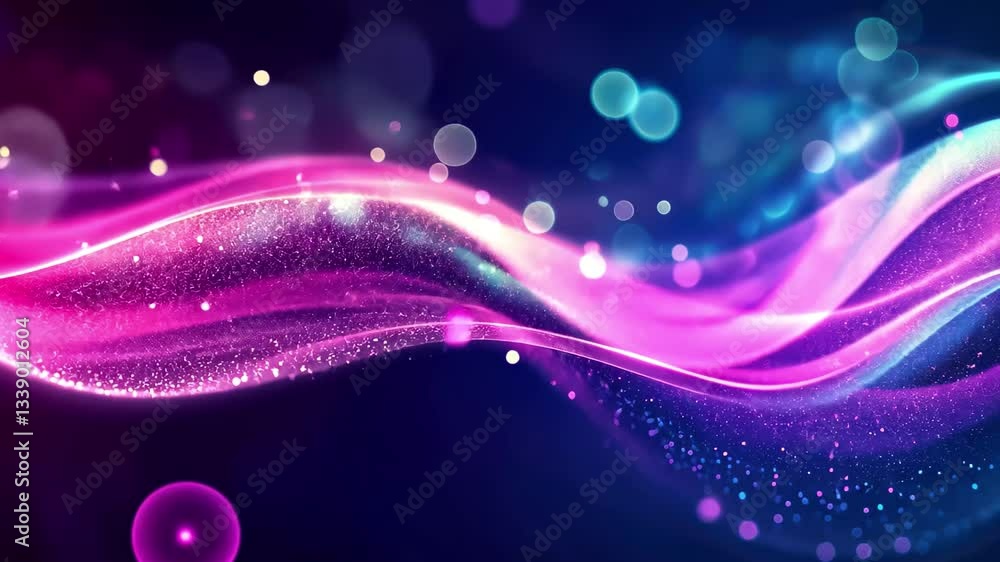 Poster colorful liquid abstract waves motion design with blurred effects creating a dynamic visual experien