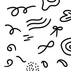Ribbon abstract doodles set