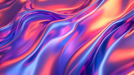 holographic waves forming fluid organic patterns in a luminous gradient 