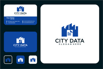 Modern Corporate Business Card And Logo Design Kit For City Data
