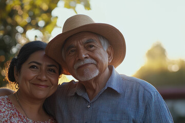 Fototapeta premium senior Hispanic couple enjoying outdoors