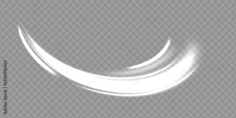Aufkleber white shiny sparks of spiral wave. curved bright speed line swirls. shiny wavy path. magic golden sw