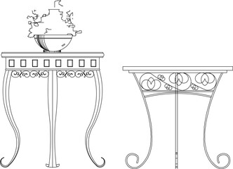 vector sketch illustration silhouette design of living room cupboard furniture for placing decorative accessories 