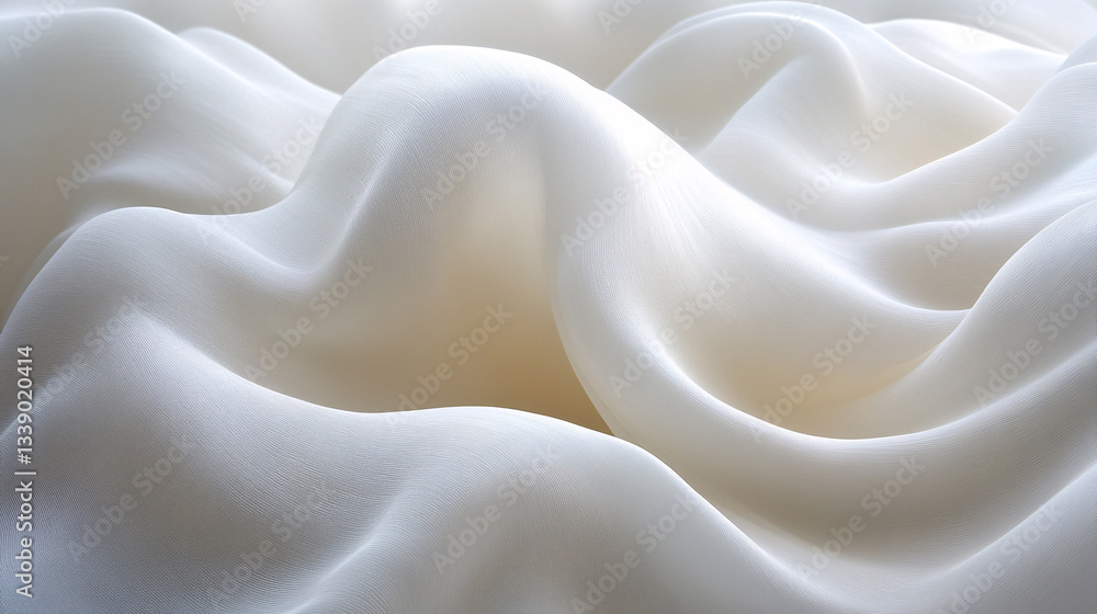 Aufkleber soft, flowing white fabric with gentle waves, creating a serene and elegant texture.