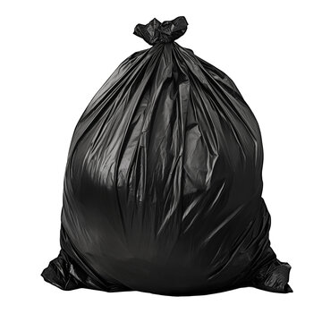 black plastic trash bag transparent background 