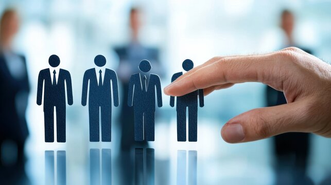 A team of hiring managers discussing and choosing the best candidate from a group of applicants.