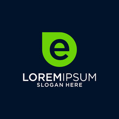 Modern Green Initial E Logo Design