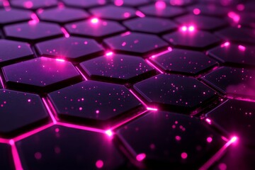 AI-powered security grid background with hexagonal pattern