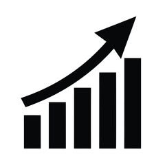 Ascending Bar Graph Chart Showing Exponential Growth and Progress