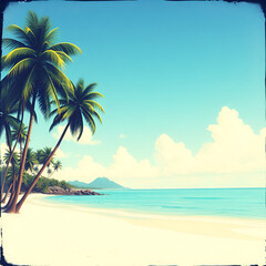 Obraz premium tropical beach with palm trees