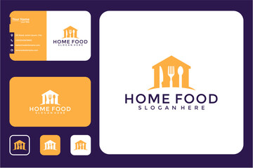 Modern Home Food Logo Design Template With Business Cards