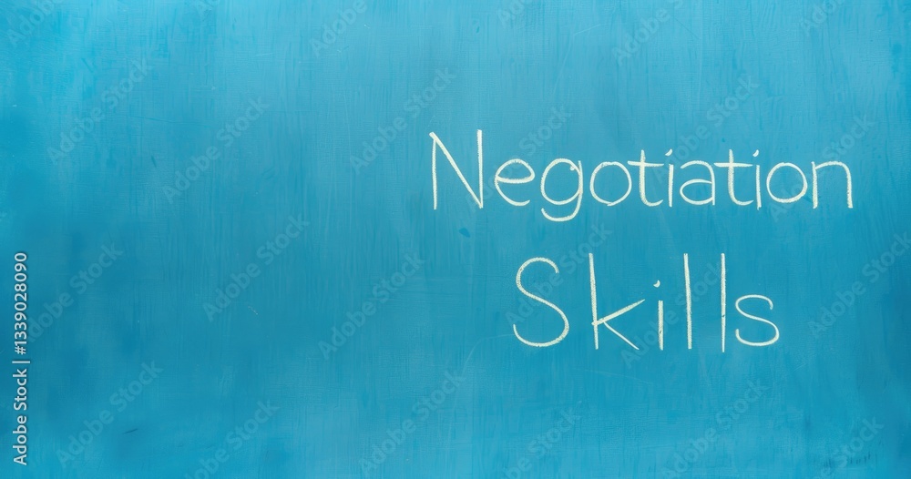 Poster developing essential negotiation skills chalkboard text background image