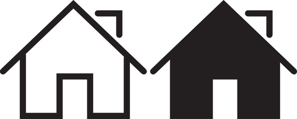 Home button icons set. House symbol. Vector illustration.