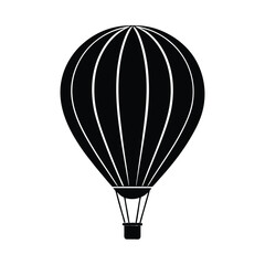 Obraz premium Vintage Hot Air Balloon Silhouette, Classic Flight Icon, Travel Symbol