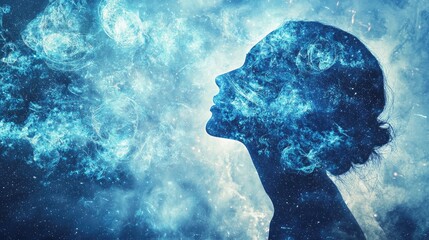 Obraz premium metaphysical concepts represented through blue.