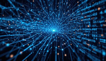 Obraz premium Data visualization tech lab digital art abstract environment perspective innovation