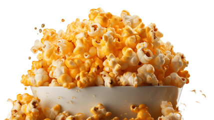 Buttery Popcorn Bowl Golden Snack for Movie Night, Sweet Caramel Crunchy Treat.