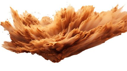 Brown Sand Explosion Abstract Digital Art, Fluid Waves and Dynamic Texture.