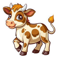 funny cow cartoon isolated