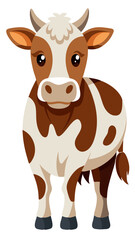 funny cow cartoon isolated
