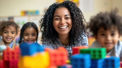 Children and Teacher Playful