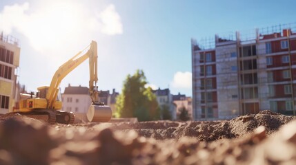 construction site in summer sunny day