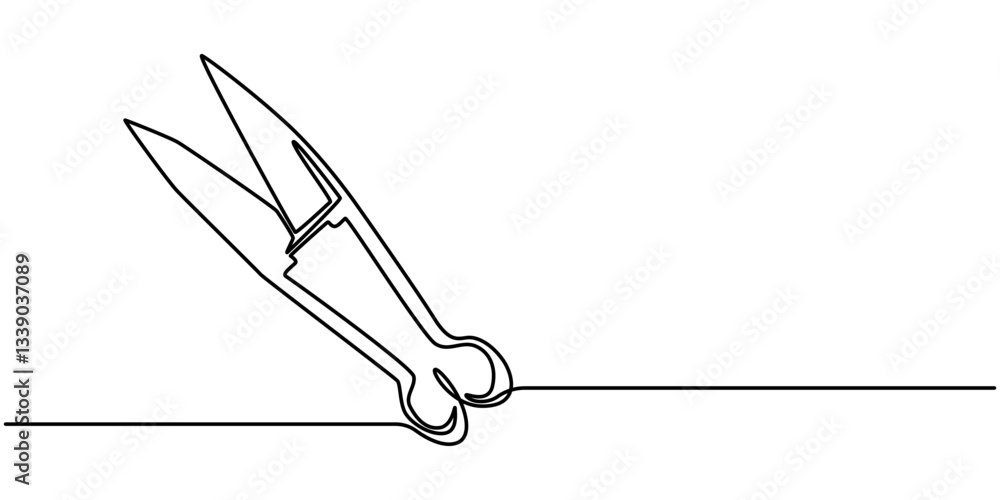 Aufkleber gardening pruning shears or cutters single line drawing with editable stroke and copy space continuo