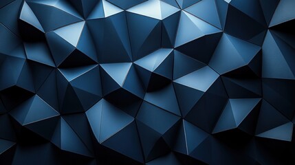 Fototapeta premium Abstract dark blue low-poly background.