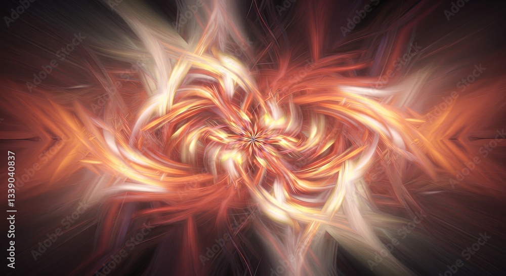 Poster a colorful, abstract image of flames and swirls