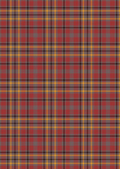 Plaid fabric pattern with shirt image, blue, brown, cream, seamless for textiles, and for designing clothes, skirts or decorative fabrics. Vector illustration