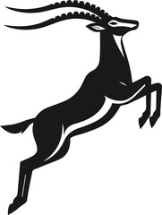 Antelope jumping high silhouette vector