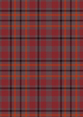 Red and white plaid checkered pattern seamless fabric design with geometric lines and tartan texture