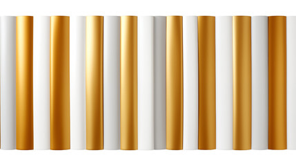 Gold White Cylinders Modern Geometric Pattern, Minimalist Luxury Background Design.