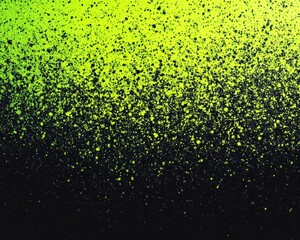 Abstract background with lime green and black speckled texture. Gradient effect from bright to dark. High resolution digital art