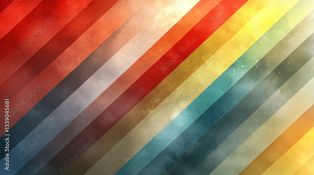 Poster Abstract diagonal stripes background with textured color gradients and subtle smoke effect.
