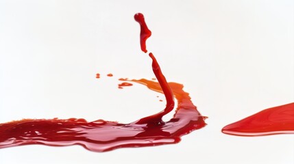 Red Paint Splashes - Abstract Color Composition on White