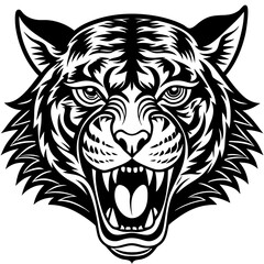 Roaring Tiger Vector Design: Powerful Big Cat Illustration & Graphics