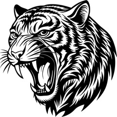 Roaring Tiger Vector Design: Powerful Big Cat Illustration & Graphics