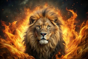 Fototapeta premium portrait of an angry lion