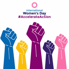 International Women's Day Fists Raised in Unity for Gender Equality