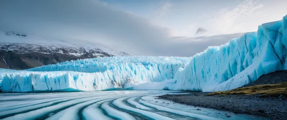 Fleecedeken met foto dynamic nature of glaciers representing continuous freezing and thawing processes and their impact on shaping land. © DEER FLUFFY