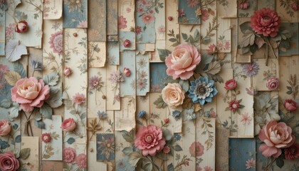 Floral wall art interior design decorative elements home decor close-up vintage aesthetic
