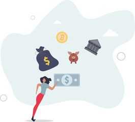 Investment expert, financial professional or wealth management, savings or trader for earning profit, stock market analyst, financial advisor planning concept.flat character life .