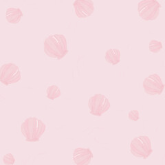 Pink seashells background, Pink pattern, Wallpaper for decoration, Fabric pattern 
