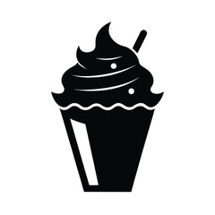 Delicious Whipped Cream Dessert Frozen Treat Sweet Icon Graphic