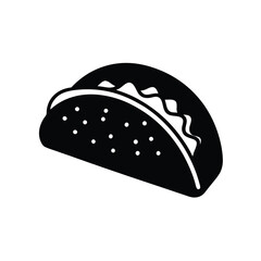 Delicious Taco Icon Mexican Food, Simple Graphic Design